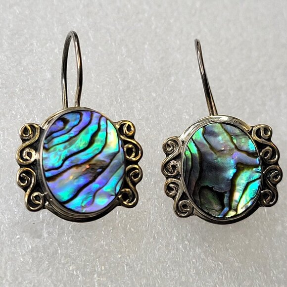 Abalone and Silver Elegant Earrings - Picture 1 of 14
